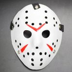 Beyaz Renk Kırmızı Çizgili Tam Yüz Hokey Jason Maskesi Hannibal Maskesi (5433)
