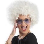 Beyaz Renk Kıvırcık Afro Bonus Peruk - Kaliteli