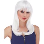 Beyaz Renk Uzun Düz Parti Peruğu (4767) - 1OL1032-9628