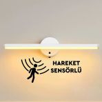 Beyaz Sensörlü Yapışkanlı Kablosuz Pilli Led Aplik