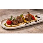 Beyaz Seramik Sunum Tabağı Seti 6'lı Beyaz, Modern Minimalist Tasarım, Restoran ve Ev Kullanımı için İdeal