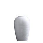 Beyaz Seramik Vazo Oturma Odası Vazoları Süs Silindir Mat Çizgili Vazolar Ev Dekoru, Ofis Masaüstü Dekoru, Vit-15 * 33 cm,Vit-15 * 33 cm