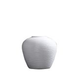 Beyaz Seramik Vazo Oturma Odası Vazoları Süs Silindir Mat Çizgili Vazolar Ev Dekoru, Ofis Masaüstü Dekoru, Vit-18 * 18cm,Vit-18 * 18cm