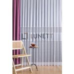 Beyaz Şeritli Aplik Örme Orta Pileli 1X2,5 Tül Perde, 550 x 280