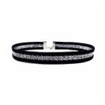 Beyaz Sim İşleme Siyah Kadife Kadın Choker Kolye