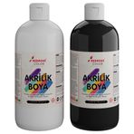 Beyaz-Siyah Akrilik Boya 2'li Set 2x500gr