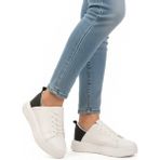 Beyaz Siyah Bağcıklı Unisex Spor Ayakkabı Oz-03 Z - Beyaz - Hafif Siyah