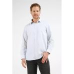 Beyaz - Siyah Çizgili Desen Sert Yaka Uzun Kol Cepli Comfort Fit Pamuklu Gömlek 1004255208