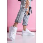 Beyaz Sneakers Yüksek Tabanlı 5 cm Spor Ayakkabı - 36