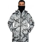 Beyaz Soft Shell Mont Avcı Saz Kar Desen Çift Kat Polarlı - Çok Renkli