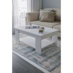 Beyaz Sole Orta Sehpa 60X90X45 Alt Büyük Raflı