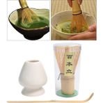 Beyaz Stil Geleneksel Matcha Çay Çırpma Seti Seramik Çırpma Tutucu Bambu Çay Kaşığı Hepsi Bir Arada Matcha Çay Çırpma Seti (Yurt Dışından) - Renkli - çay seti