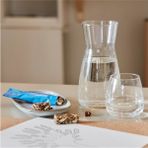 Beyaz Su Seti, Başucu Sürahi, Karaf ve Bardak, 1l ve 360ML, Şık ve Kullanışlı - Ahşap - Bej - Siyah - 360 ml