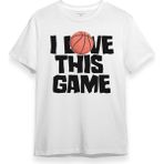 Beyaz T-Shirt Basketball I Love This Game Basketbol Spor Beyaz Unisex Tişört - 001-Beyaz - 2XL