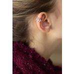 Beyaz Taşlı Ok Model 925 Ayar Gümüş Rengi Halka Kıkırdak Küpe Earcuff