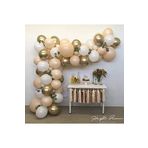 Beyaz-Ten-Gold Renk Balon Zinciri 100 Adet+5 mt balon zinciri