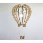 Beyaz Uçan Balon Çocuk Odası Avize, Montajlı ve Kişiye Özel Kutuda Gönderilir - Ahşap - Bej - Siyah - Seçenek 1