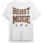 Beyaz Unisex Tişört Beast Mode Gym Fitness Spor Animal Beyaz T-Shirt - 001-Beyaz - 2XL