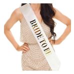 Beyaz Uzeri Altin Buyuk Bride To Be Yazili Simli Isiltili Kusak Kemer 10 Cm Genislik