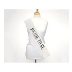 Beyaz Uzeri Gumus Buyuk Bride To Be Yazili Simli Isiltili Kusak Kemer 10X80 Cm