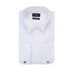 Beyaz Uzun Kol Ata Yaka Slim Fit Dar Kesim Basic Gömlek 1004205060