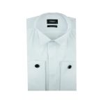 Beyaz Uzun Kol Ata Yaka Slim Fit Dar Kesim Basic Gömlek 1004210060