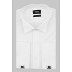 Beyaz Uzun Kol Ata Yaka Slim Fit Dar Kesim Basic Gömlek 1004220060 - XS