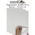 Beyaz Yapışkanlı Simli Eva 35X50 Cm 3 Adet Simli Yapışkanlı Eva Süngeri Okul Kreş Anasınıfı Elişi Etkinlikleri Hobi