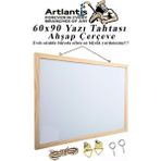 Beyaz Yazı Tahtası 60X90 cm Laminant Çerçeveyle, Duvara Monte, Askılı - Ahşap - Bej - Siyah - Seçenek 1