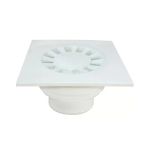 Beyaz Yer Süzgeci 15 X 15 Cm - Ø 70 Alttan Çıkış Yer Sifonu
