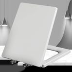 Beyaz yumuşak yakın kare şekli klozet kapağı hızlı bırakma kaymaz kapak kolay montaj banyo için uyar 40 ~ 45 cm uzunluk x 34,5 cm genişlik