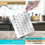 Beyaz Yuvarlak Kesim Baharat, Bakliyat Etiket Modeli V2 - 3cm - 70 Adet Folyo Sticker