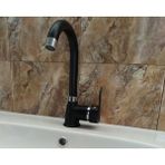BeyazSu SYH-103 Mix Mat Siyah Krom Kısa Kuğu Lavabo Bataryası