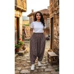 BEYAZTOPTAN Çiçekli- Desenli Yöresel Ağlı Şalvar