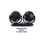 Beyaztuning 12 Volt Çift Başlı 4Inç Araç Içi Fan Oto Vantilatör