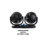 beyaztuning Araç Içi Fan Oto Vantilatör 24 Volt Çift Başlı 4inç