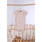 Beybek %100 Pamuk Şortlu Triko Erkek Bebek Takım 5506 - 0 - 3 Ay - Bej