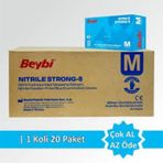 Beybi 1 Koli (20 Paket) M (Medium) Beden Pudralı Lateks Beyaz Muayene Eldiveni