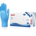 Beybi 100'lü Paket Pudrasız Nitril Mavi M Medium Beden Muayene Eldiven