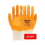 Beybi 12 ADET Kn2+ (Kn2 Plus) İç Yüzeyi Pamuklu Nitril İş Eldiveni