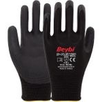 Beybi B-FLEX120 10BEDEN 12LI Micro Köpük Nitril Eldiven (4131X) - Siyah