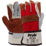Beybi Deri Takviyeli Montaj Eldiveni Dt-01 10 Beden- 12 Çift - Kırmızı - XL