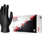 Beybi Diamond M Beden Pudrasız Kalın Siyah Nitril Eldiven Medium (100 LÜ Paket)