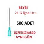 Beybi Enjektör Şırınga İğne Ucu 21 G Yeşil 500 Adet