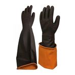 Beybi FHKPST78_8b39d1 Korun Tırtıklı 60 cm Uzun Siyah İş Eldiveni Çift 60cm