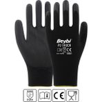 Beybi İş Eldiveni - Pu Touch - 12 Çift - 9 - Siyah