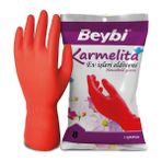Beybi Karmelita Yüksek Performanslı Ev Tipi Eldiven Kırmızı No 8 (10'lu Paket)