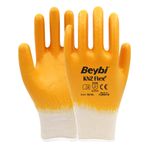 Beybi KN2 Flex+ No: 10 Koli 288 Çift Sarı Pamuk Likralı Örme Eldiven