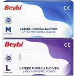 Beybi Lateks Pudralı Medium-Large Karma 200'lü Muayene Eldiveni