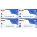 Beybi Lateks Pudralı Muayene Eldiveni M - Medium - Orta 400 Lü Set - Bayaz